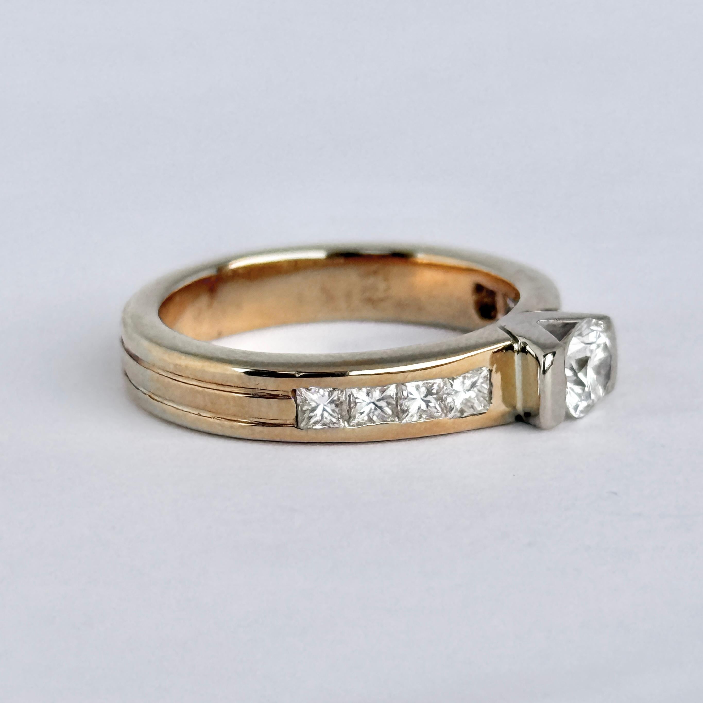 Vintage Diamond and 18 Carat Gold Solitaire Ring im Zustand „Gut“ im Angebot in Chipping Campden, GB