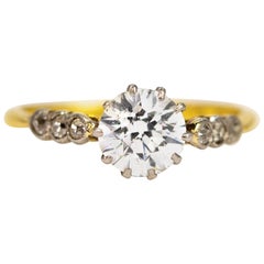 Vintage Diamond and 18 Carat Gold Solitaire Ring