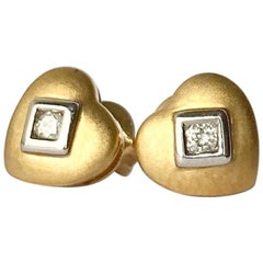 Vintage Diamond and 18 Carat Gold Stud Earrings
