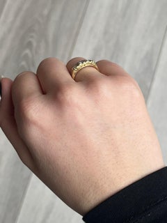 Anillo vintage de diamantes y tres piedras de oro de 18 quilates