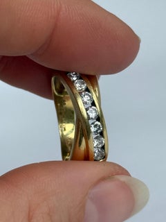 Vintage Diamond and 18 Carat Gold Twist Band