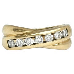 Vintage Diamond and 18 Carat Gold Twist Band