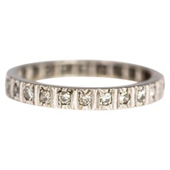 Retro Diamond and 18 Carat White Gold Eternity Band