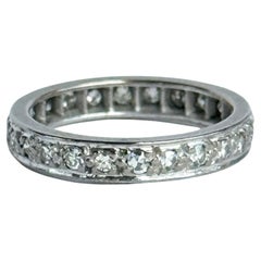 Vintage Diamond und 18 Karat Weißgold Eternity Band