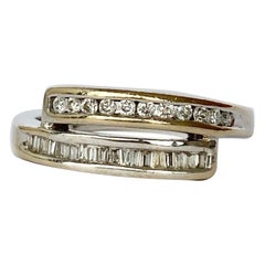 Vintage Diamond and 18 Carat White Gold Half Double Eternity Band