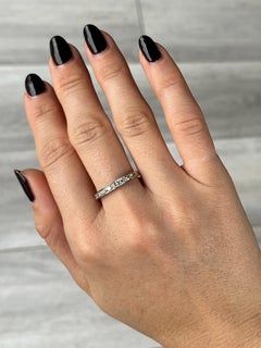 Vintage Diamond and 18 Carat White Gold Half Eternity Band