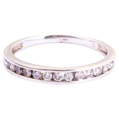 Vintage Diamond and 18 Carat White Gold Half Eternity Band