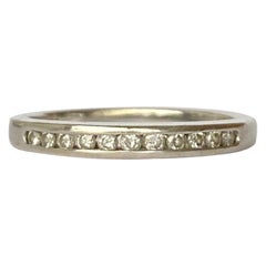 Bracelet demi-éternité vintage en or blanc 18 carats et diamants