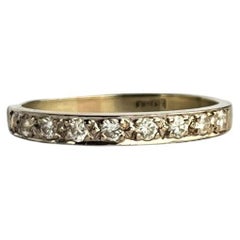 Anneau d'éternité vintage en or blanc 18 carats et diamants