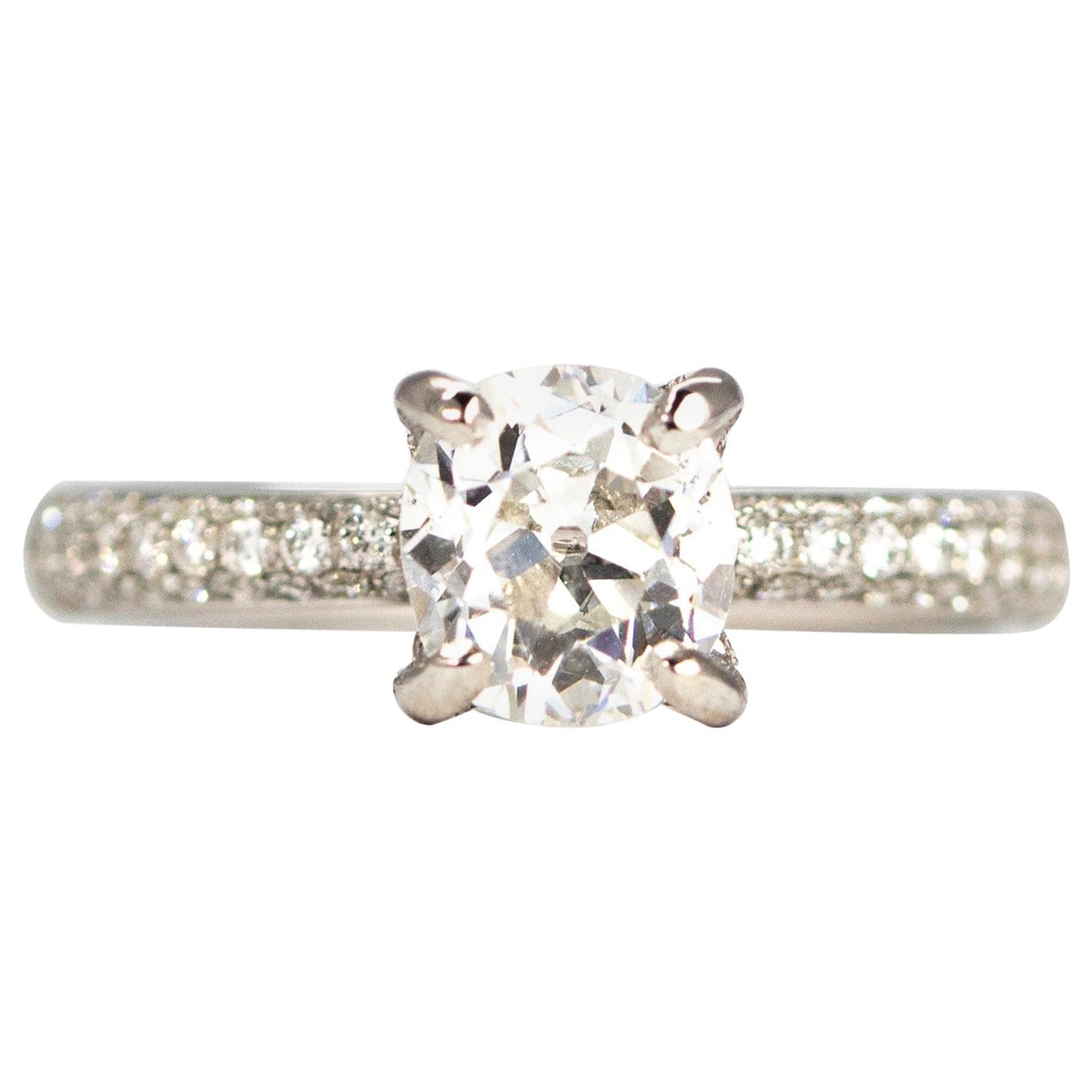 Vintage Diamond and 18 Carat White Gold Solitaire
