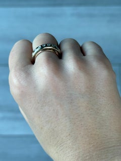 Vintage Diamond and 18 Carat White, Rose and Yellow Gold Band