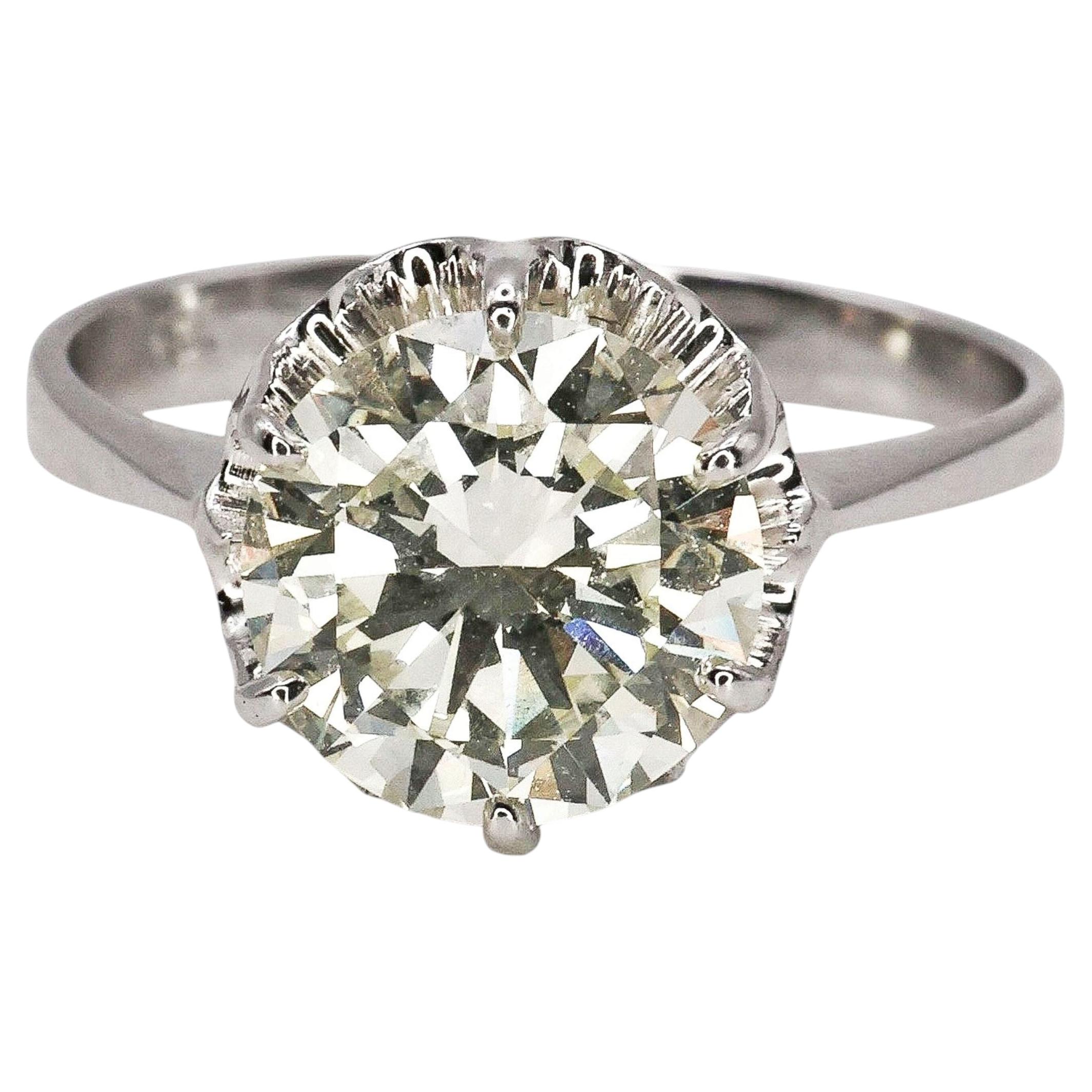 Vintage-Ring aus 18 Karat Weißgold mit Diamanten, 2,06 Karat, CIRCA 1970