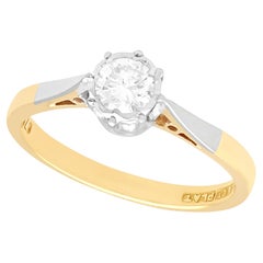 Vintage 1960er Jahre Solitär-Ring, Diamant und Gelbgold Platin gefasst