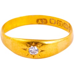 Vintage Diamond and 22 Carat Gold Gypsy Band