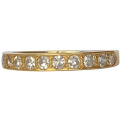 Vintage Diamond and 22 Carat Gold Half Eternity Band