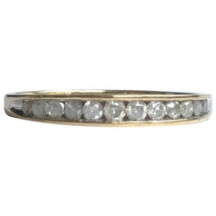Vintage Diamond and 9 Carat Gold 1/2 Eternity Band