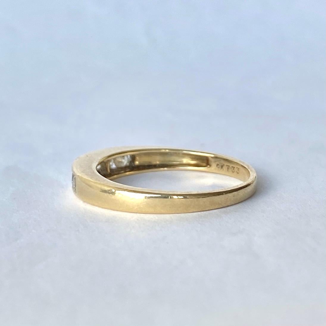 Moderno Fascia a 1/3 di eternità in oro 9 carati e diamanti d'epoca in vendita