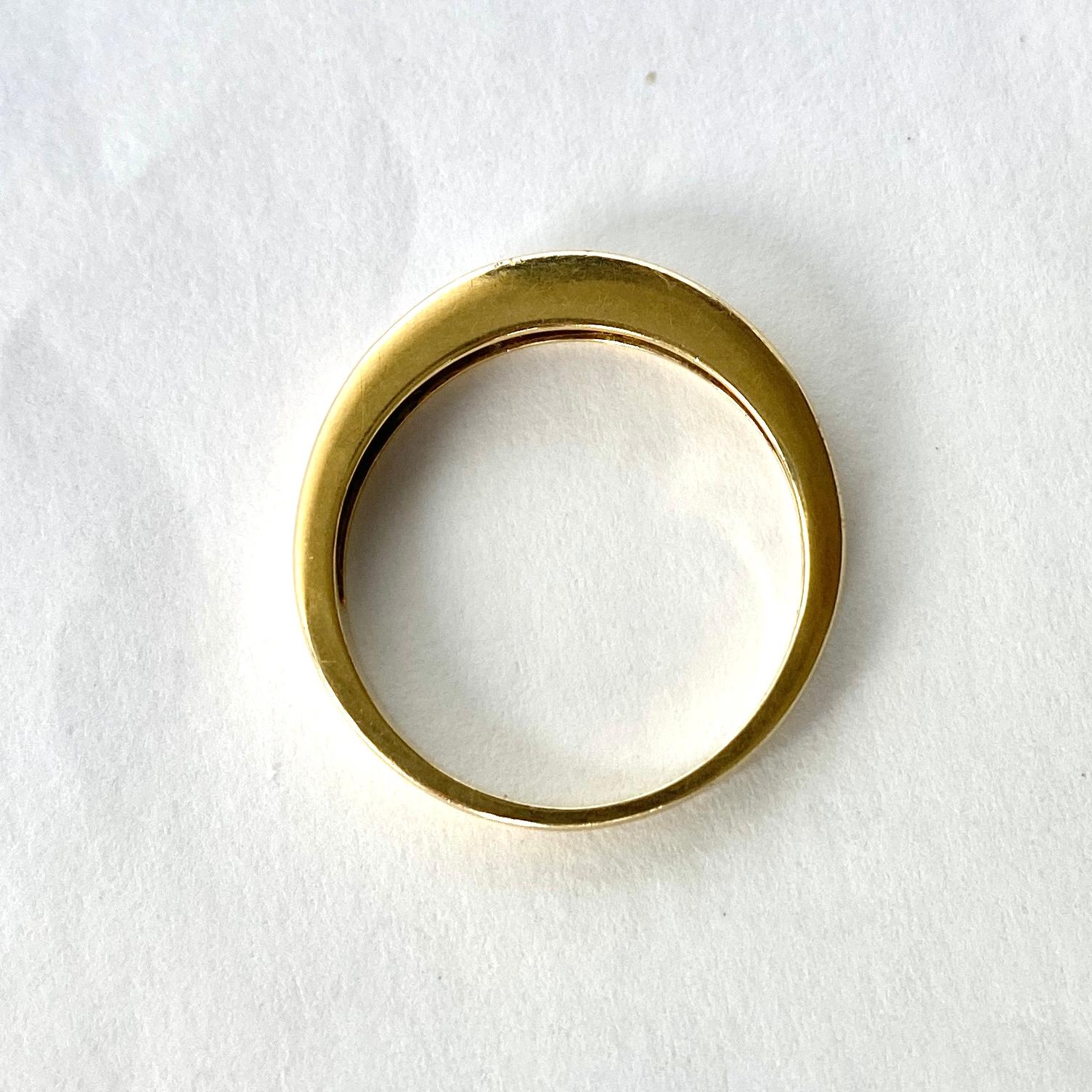 Taglio rotondo Fascia a 1/3 di eternità in oro 9 carati e diamanti d'epoca in vendita