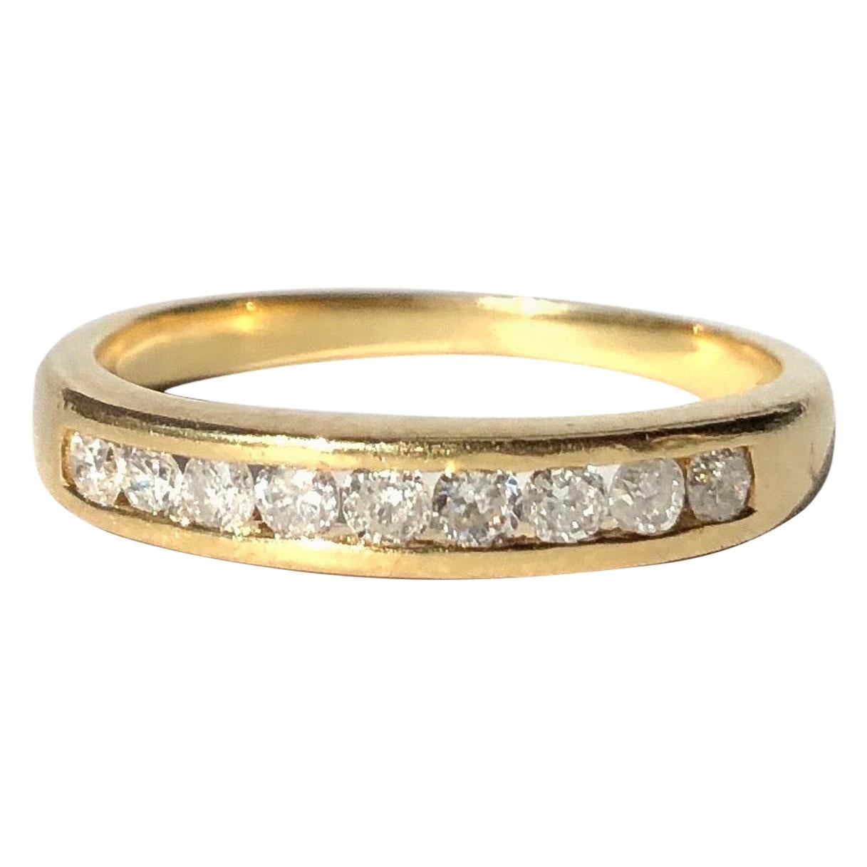 Vintage Diamond and 9 Carat Gold 1/3 Eternity Band