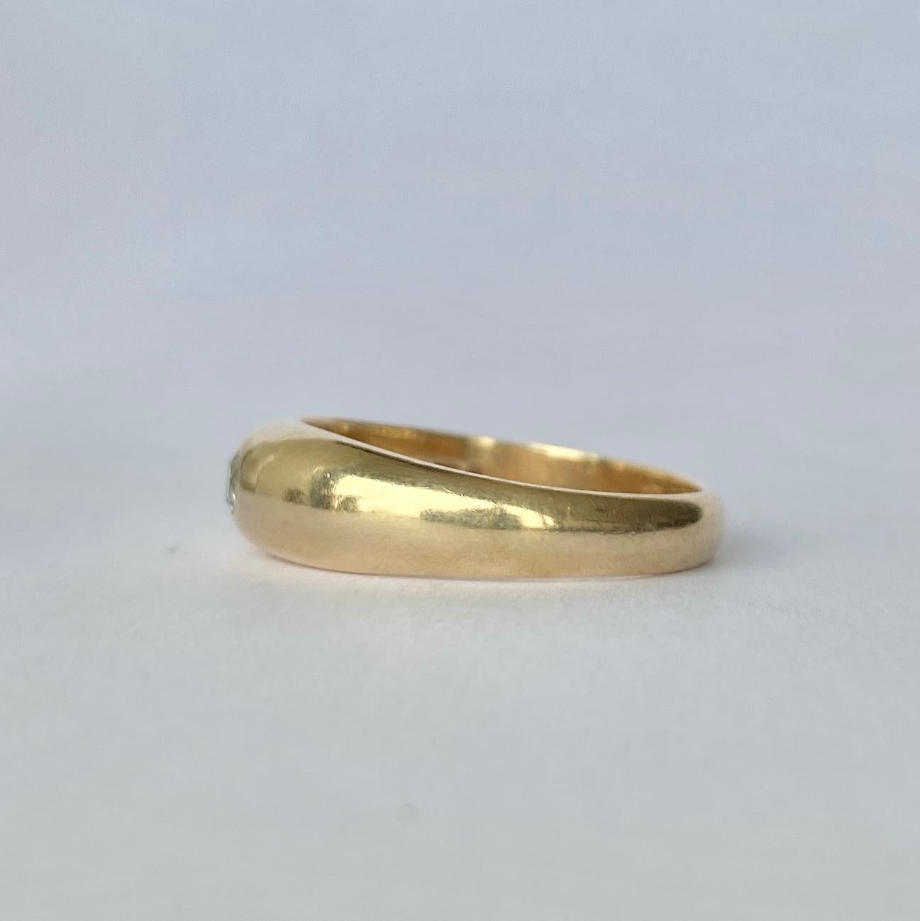 Moderno Fascia d'oro vintage con diamanti e 9 carati in vendita