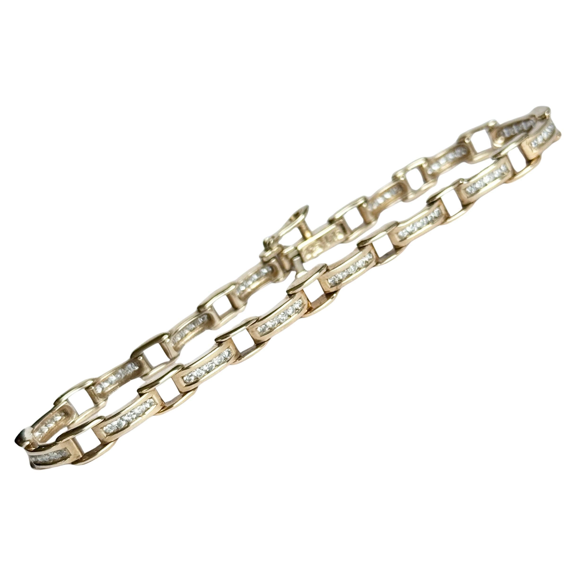 Bracelet vintage en or 9 carats et diamants