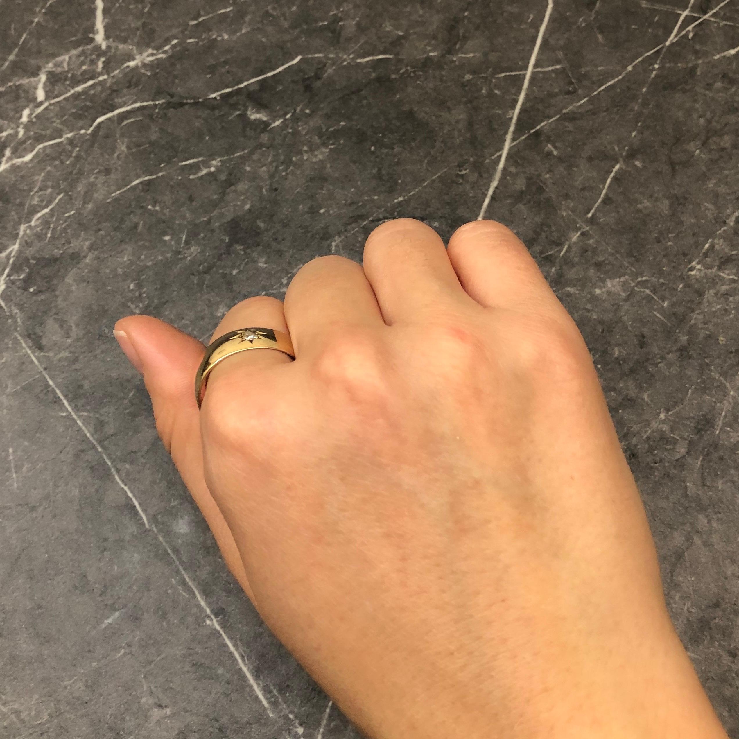 da uomo o donna Fascia Gypsy in oro 9 carati e diamanti vintage in vendita