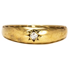 Vintage Diamond and 9 Carat Gold Gypsy Ring
