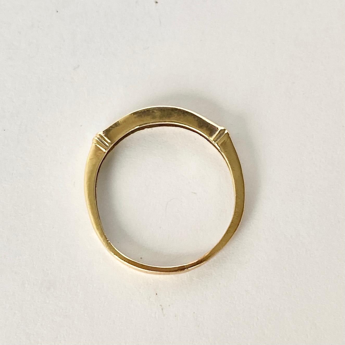 Round Cut Vintage Diamond and 9 Carat Gold Half Eternity Band For Sale