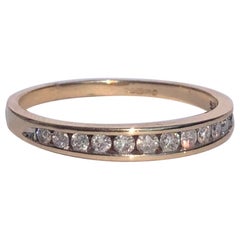 Vintage Diamond and 9 Carat Gold Half Eternity Band