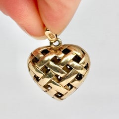 Vintage Diamond and 9 Carat Gold Heart Pendant Necklace
