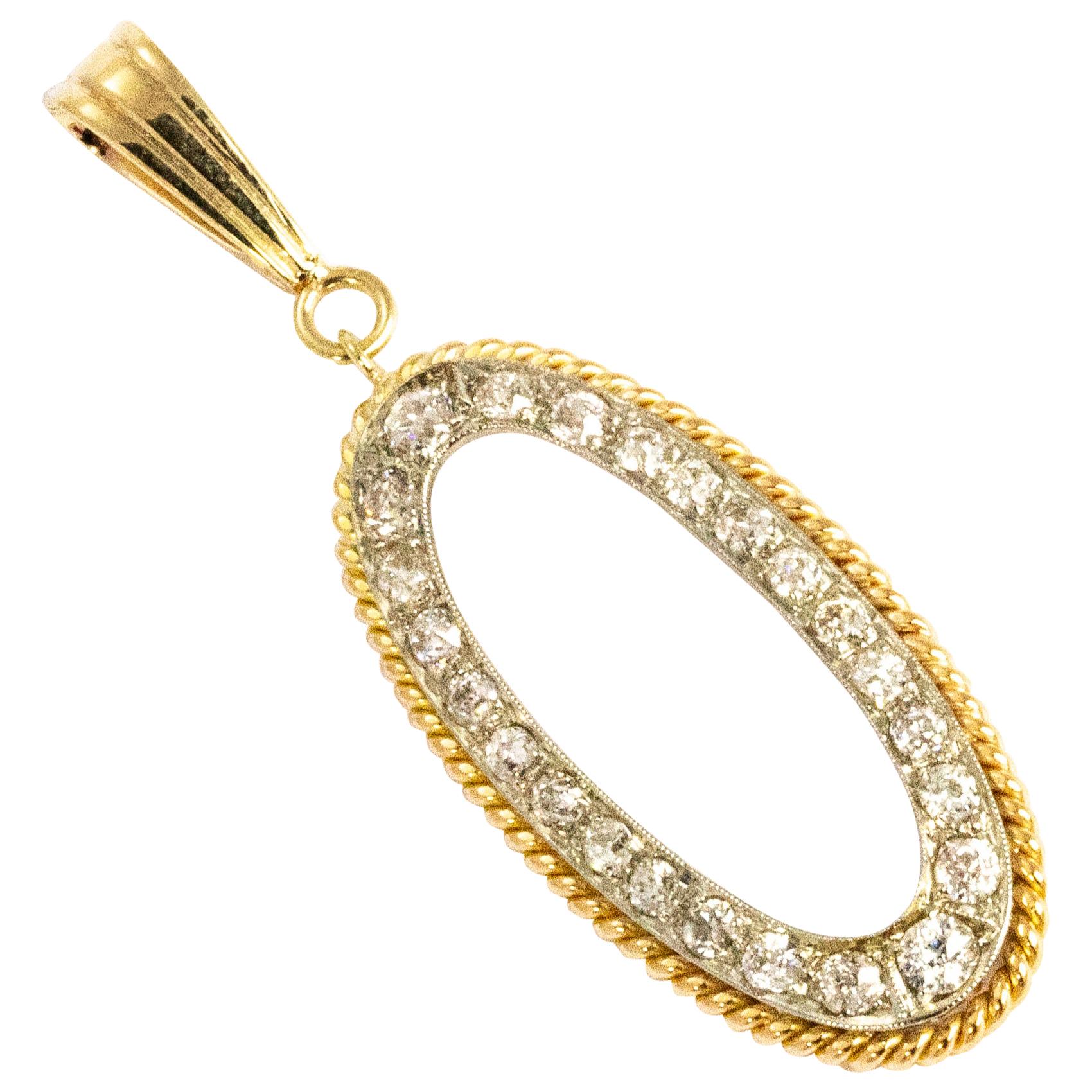 Vintage Diamond and 9 Carat Gold Pendant