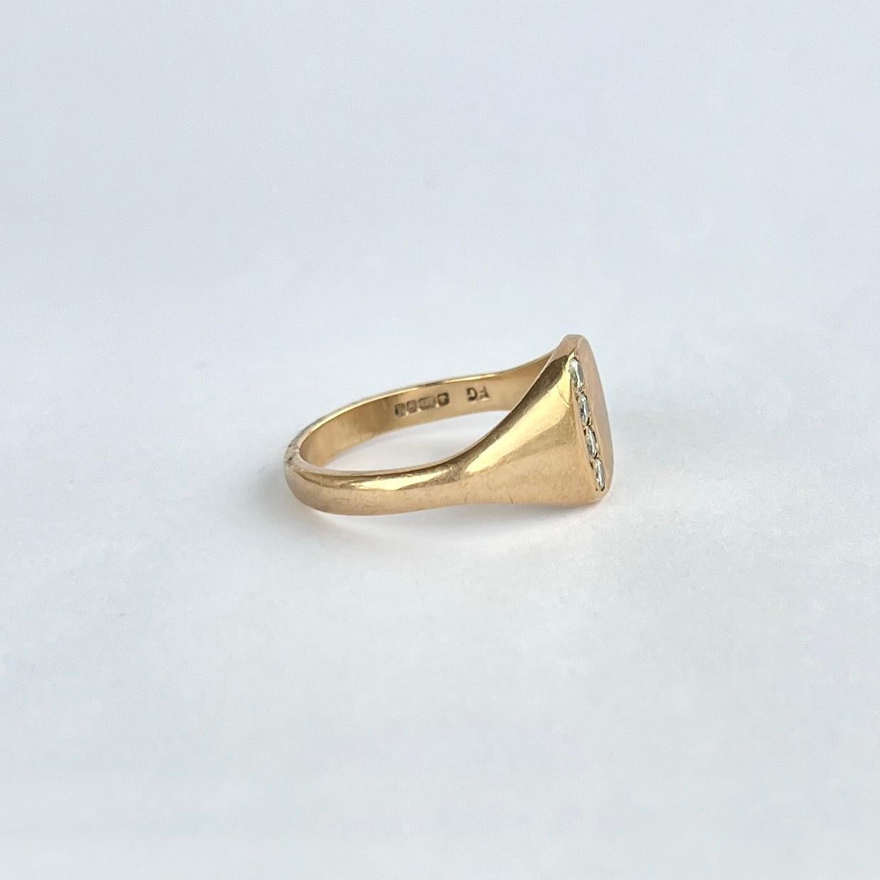 Vintage-Ring aus 9 Karat Gold mit Diamanten 1