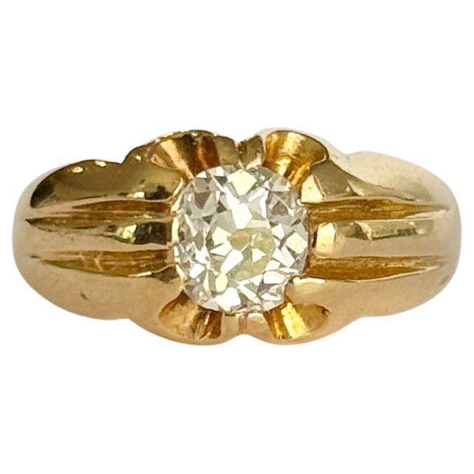 Vintage Diamond and 9 Carat Gold Solitaire Band
