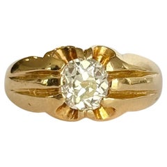 Vintage Diamond and 9 Carat Gold Solitaire Band