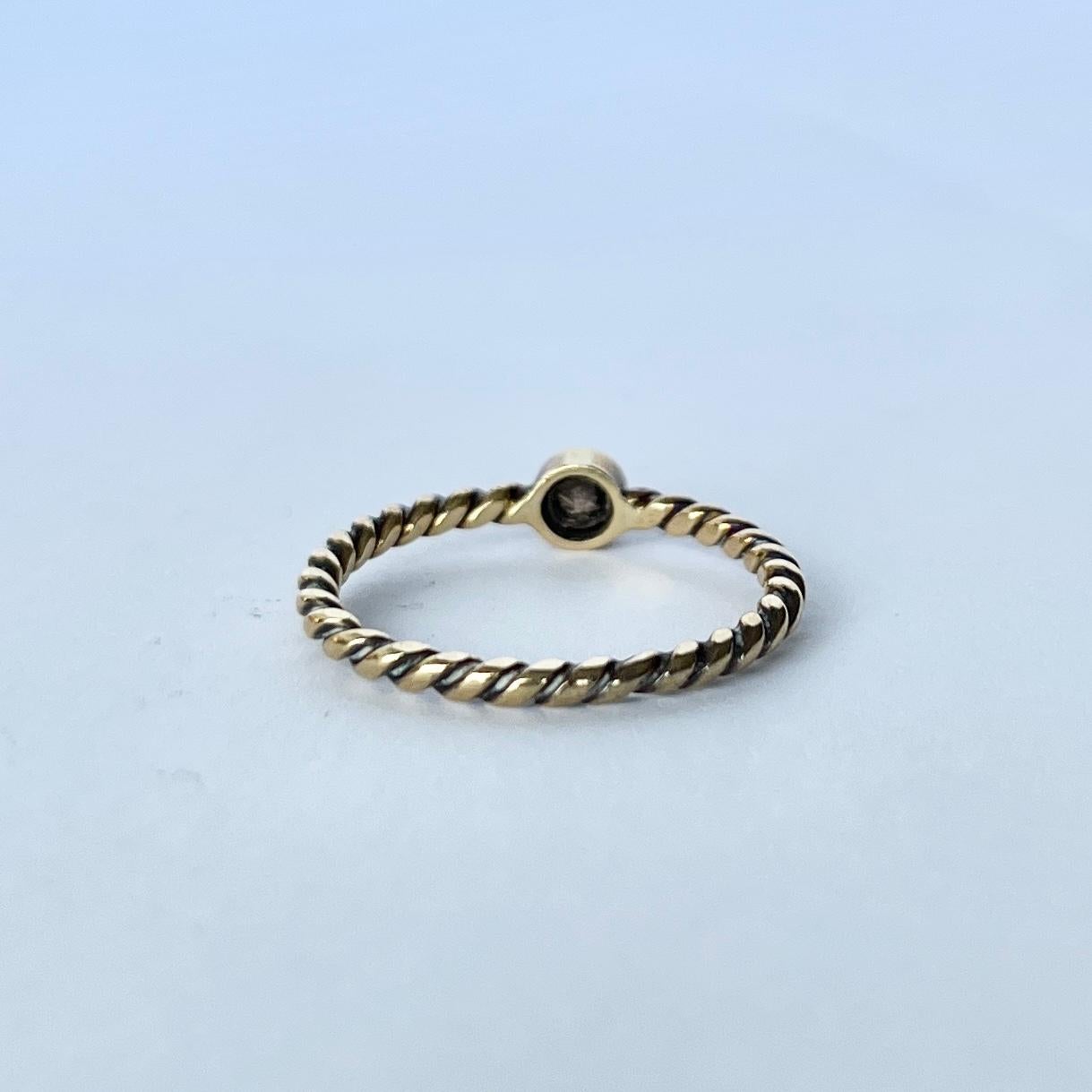 Solitär-Ring, Vintage, Diamant und 9 Karat Gold im Zustand „Gut“ im Angebot in Chipping Campden, GB