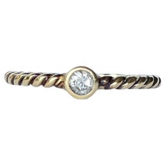 Solitär-Ring, Vintage, Diamant und 9 Karat Gold