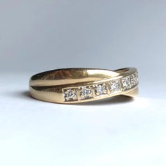 Vintage Diamond and 9 Carat Gold Twist Band