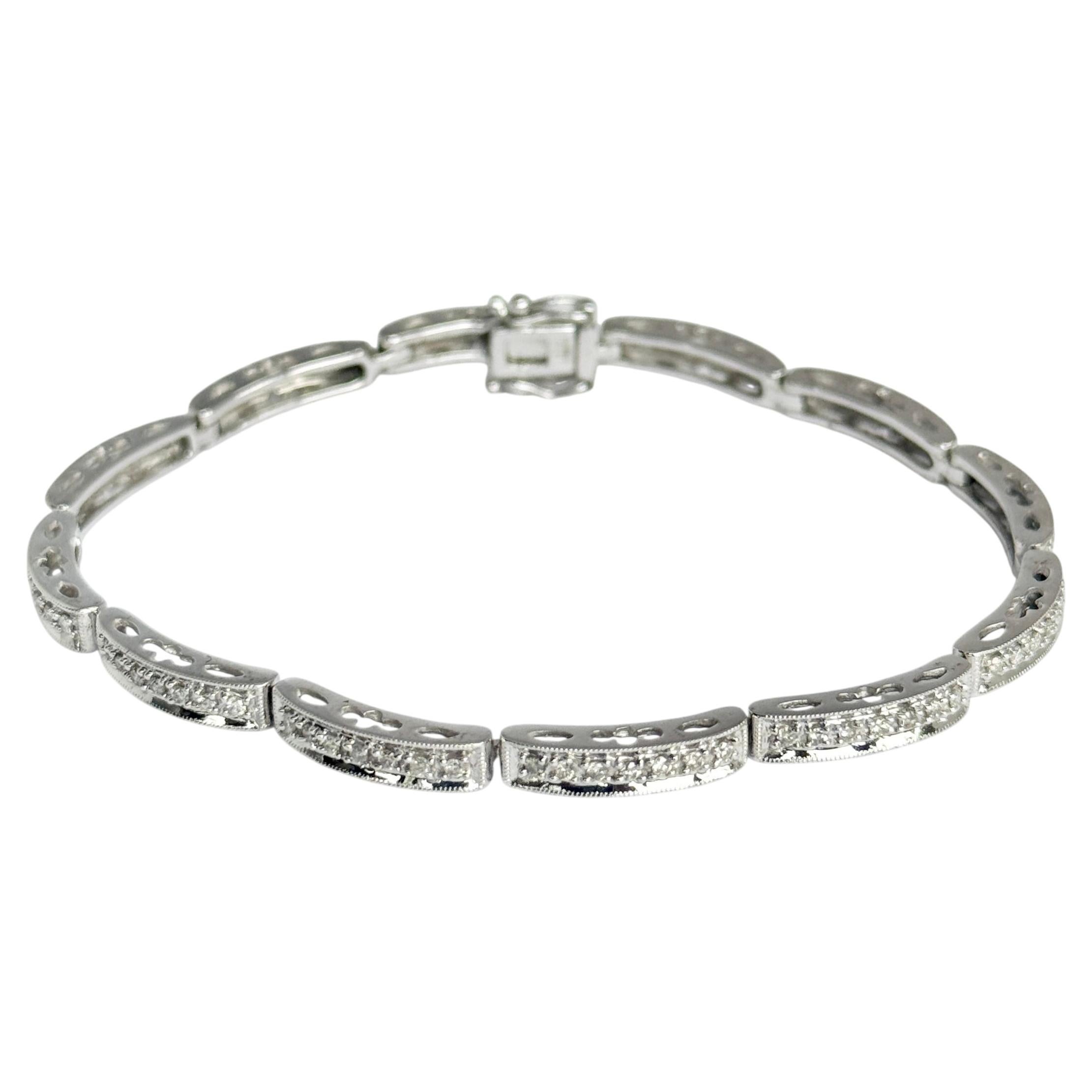 Vintage Diamond and 9 Carat White Gold Bracelet