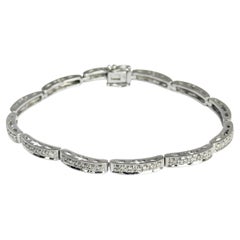 Vintage Diamond and 9 Carat White Gold Bracelet