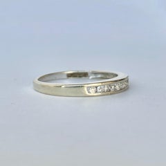 Vintage Diamond and 9 Carat White Gold Half Eternity Band