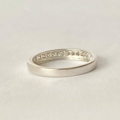 Vintage Diamond and 9 Carat White Gold Half Eternity Band