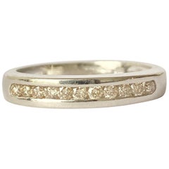 Vintage Diamond and 9 Carat White Gold Half Eternity Band