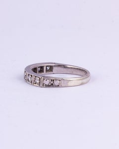 Vintage Diamond and 9 Carat White Gold Half Eternity