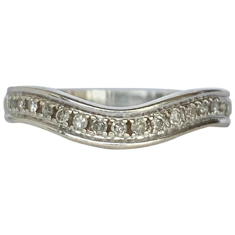 Vintage Diamond and 9 Carat White Gold Half Eternity