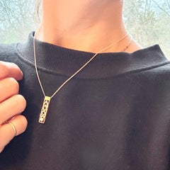 Vintage Diamond and 9 Carat Yellow Gold Pedant Necklace