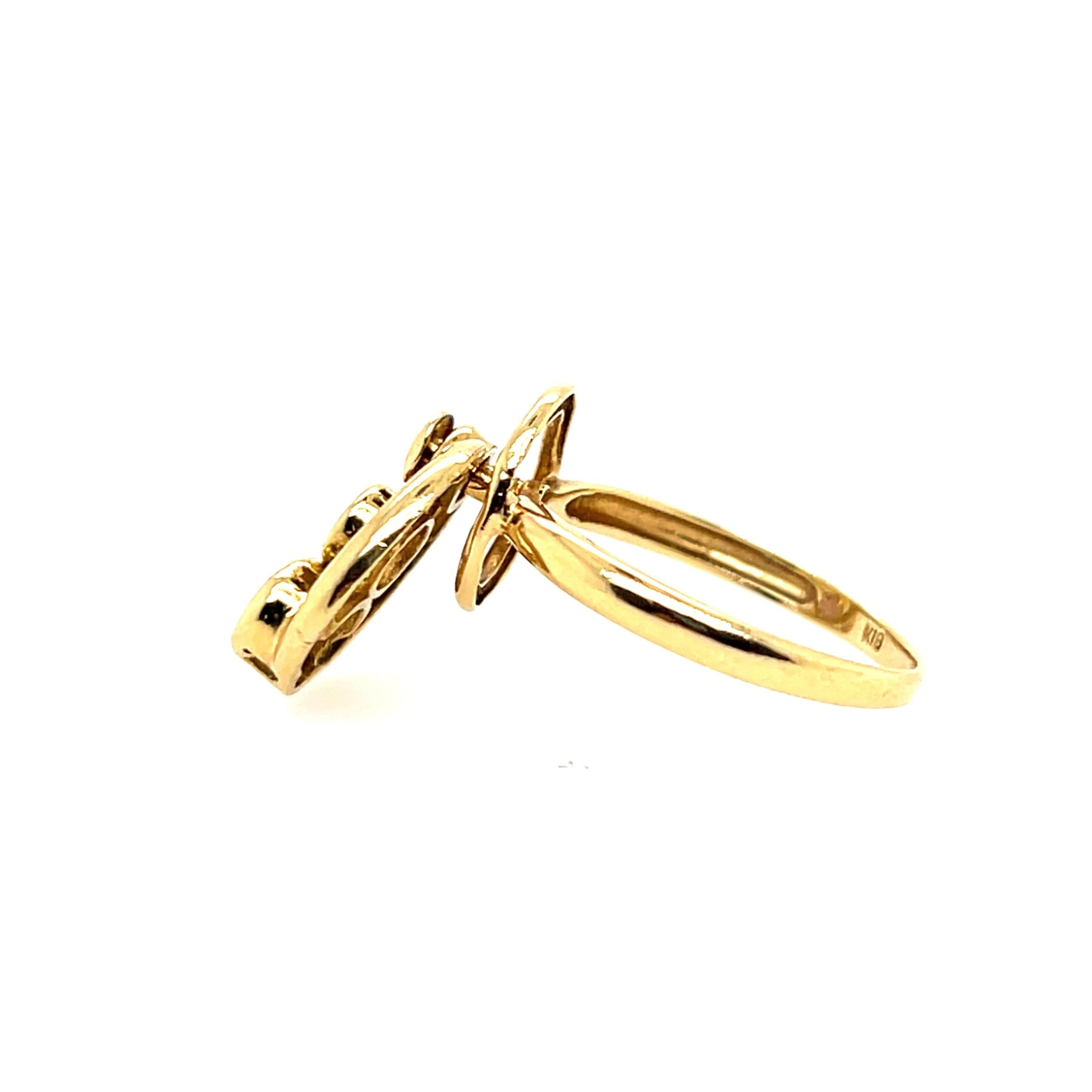 Bague mouvement vintage en or jaune avec diamant et améthyste Bon état - En vente à Towson, MD
