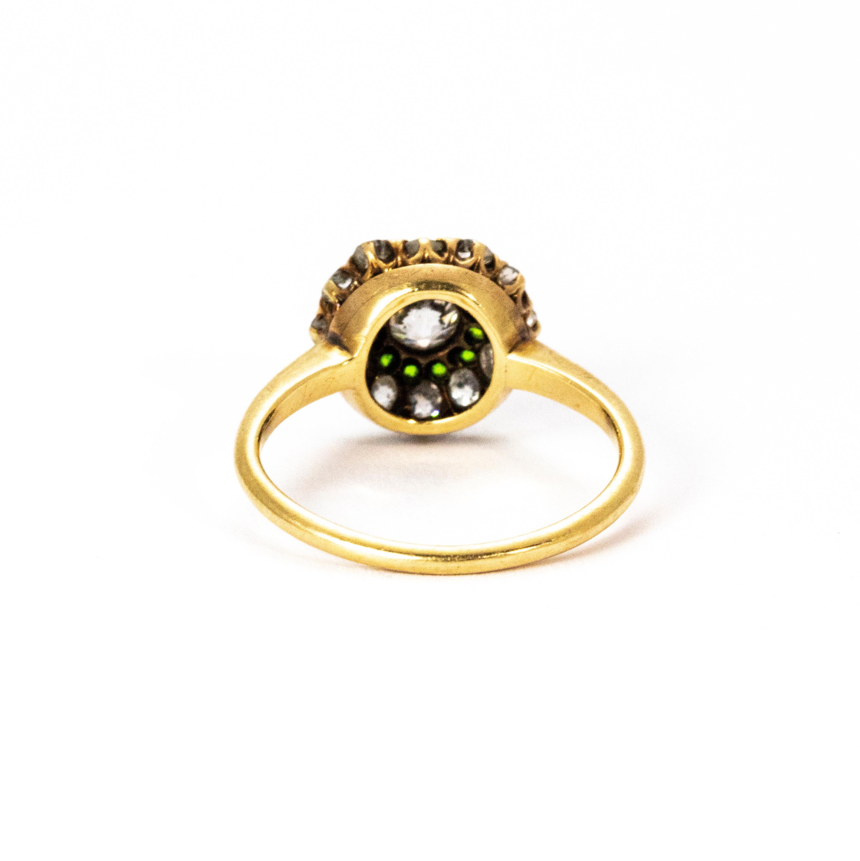 demantoid garnet vintage engagement rings