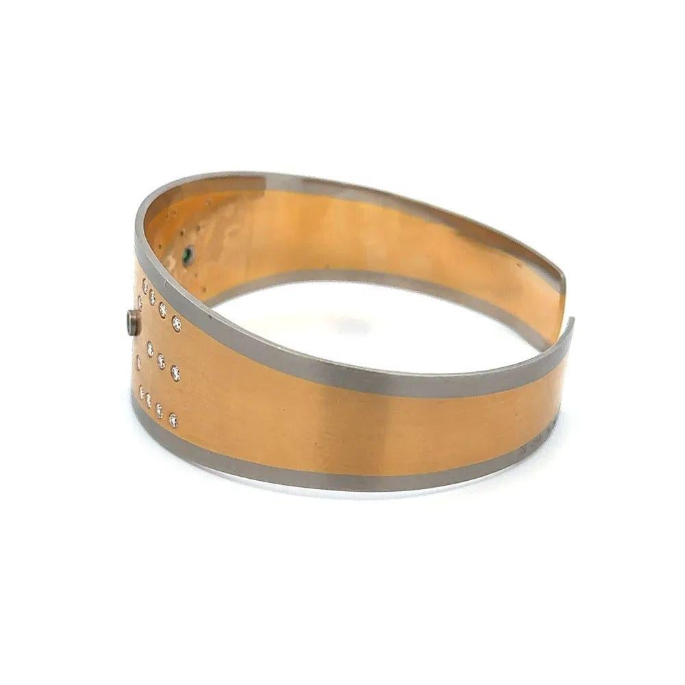 Bracciale vintage con diamanti e smeraldi in oro e palladio In condizioni ottime in vendita a Montreal, QC