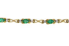 Vintage Diamond and Emerald Link Bracelet