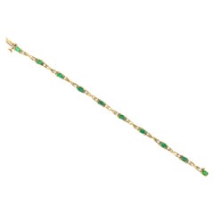 Vintage Diamond and Emerald Link Bracelet